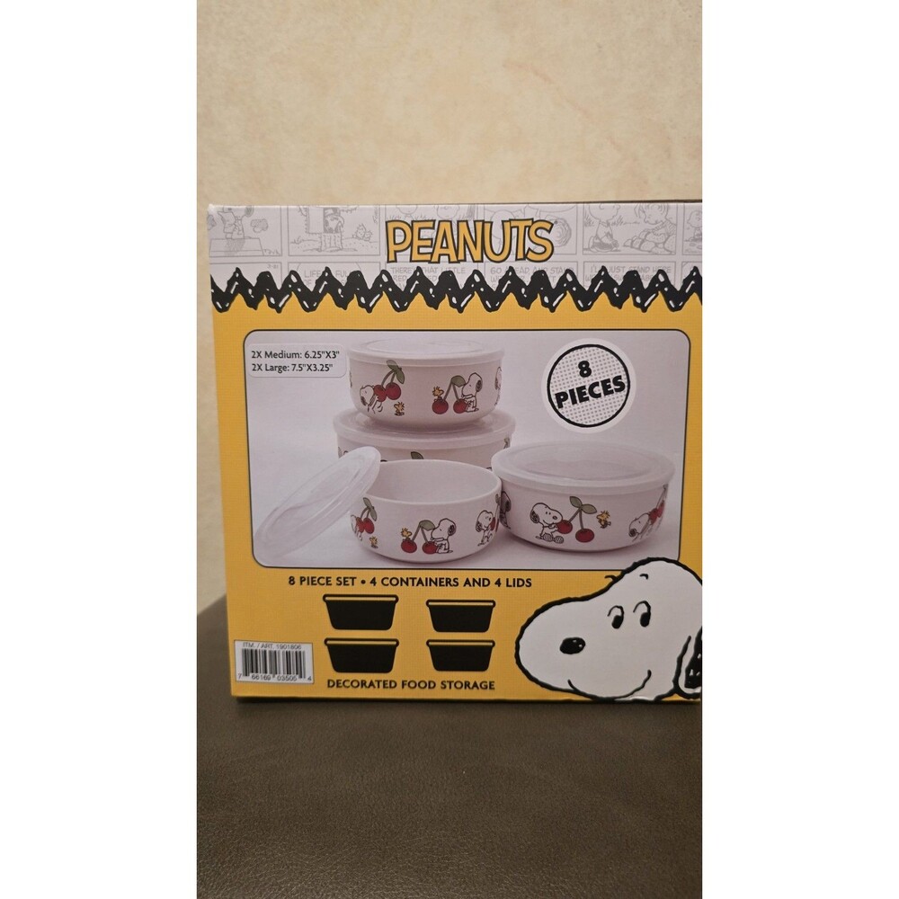 Peanuts Snoopy Pressure Lid Food Storage Small & Large 8 Pc Containers Bowl NEW - Picture 4 of 6